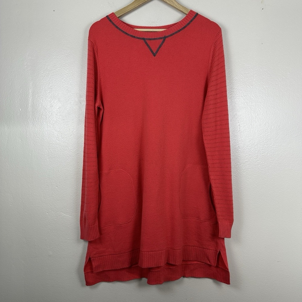 Krimson & Klover Women's XL Sweater Pink Tunic Pullover Pockets Wool Blend